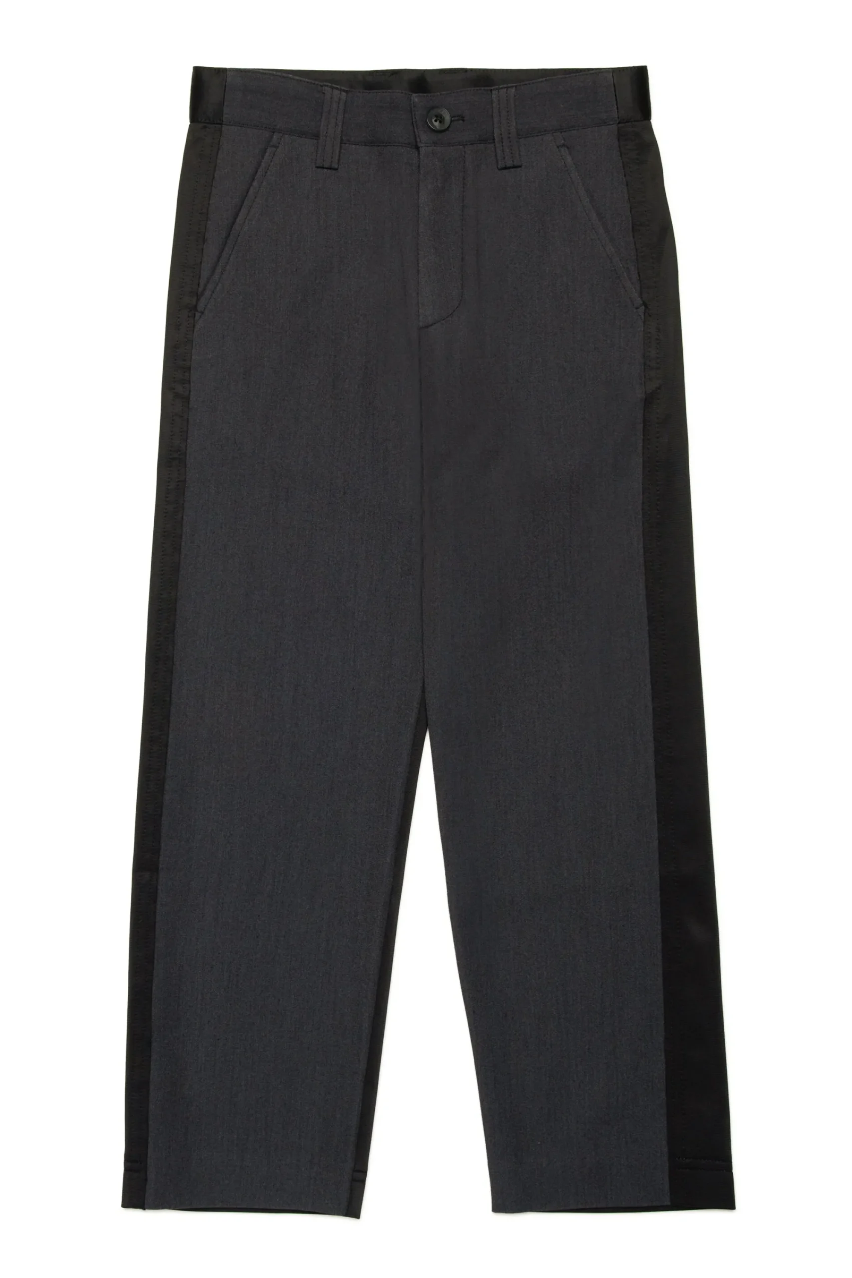 Party Looks | Party Looks>DIESEL Double woven formal pants branded with Oval D logo dark grey