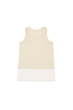 T-Shirts>N°21 Double-layer sleeveless T-shirt creamy white