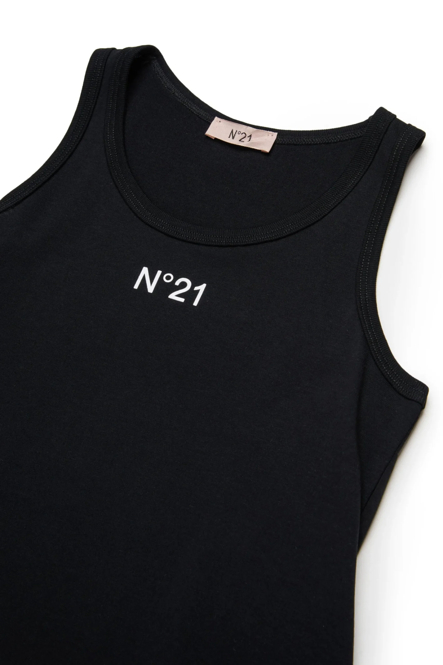 T-Shirts>N°21 Double-layer sleeveless T-shirt black