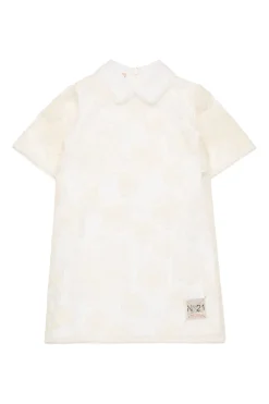 Dresses>N°21 Dress with embroidered organza flowers creamy white