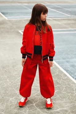 Pants>MAX&Co. Drill cargo pants fiery red