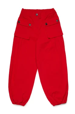 Pants>MAX&Co. Drill cargo pants fiery red
