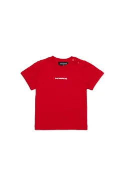 T-Shirts | Activewear>DSQUARED2 branded T-shirt tango red