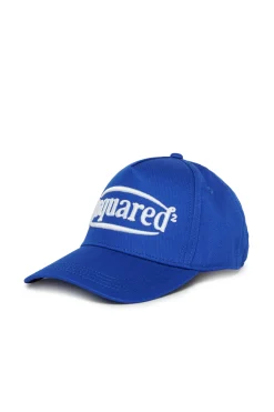 Hats And Caps | Logomania>DSQUARED2 Embroidered logo baseball cap blue surf the web