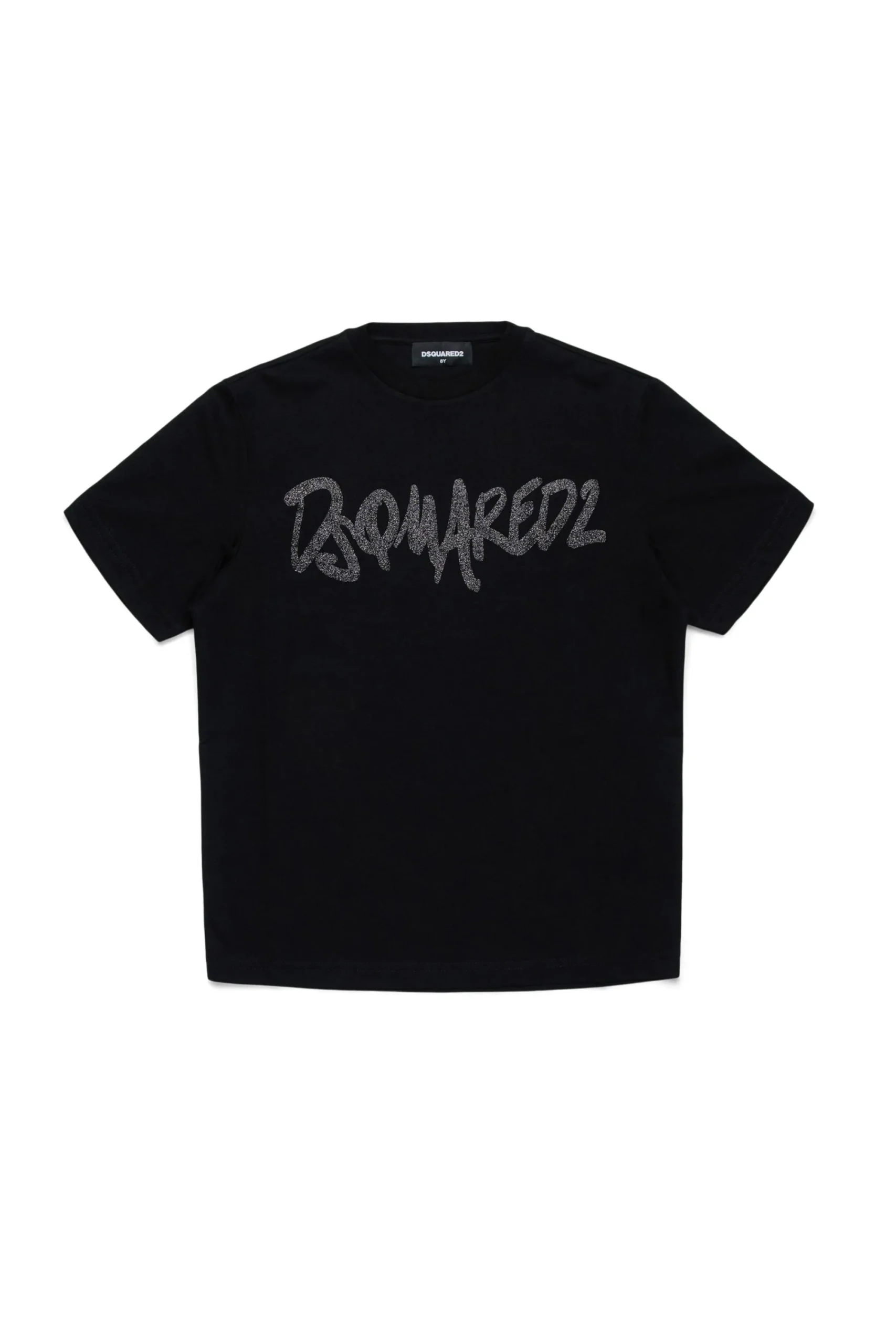 T-Shirts | Logomania>DSQUARED2 Evening T-shirt with glittered logo black