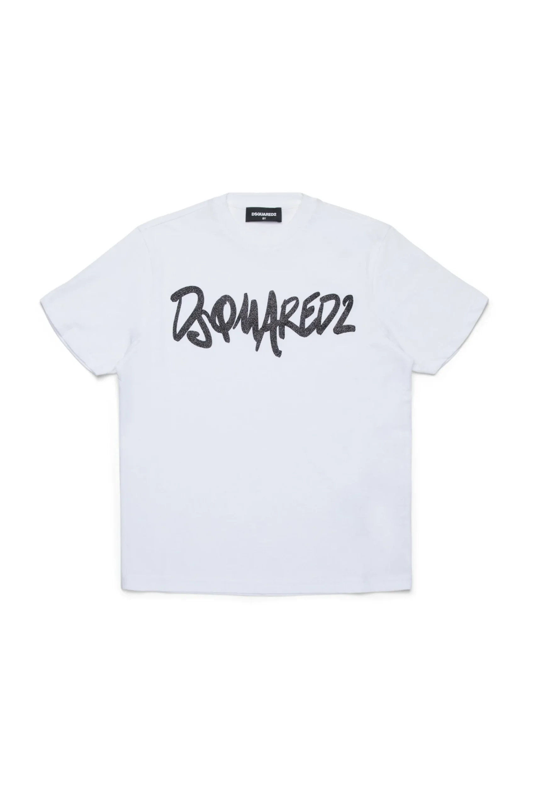T-Shirts | Logomania>DSQUARED2 Evening T-shirt with glittered logo white