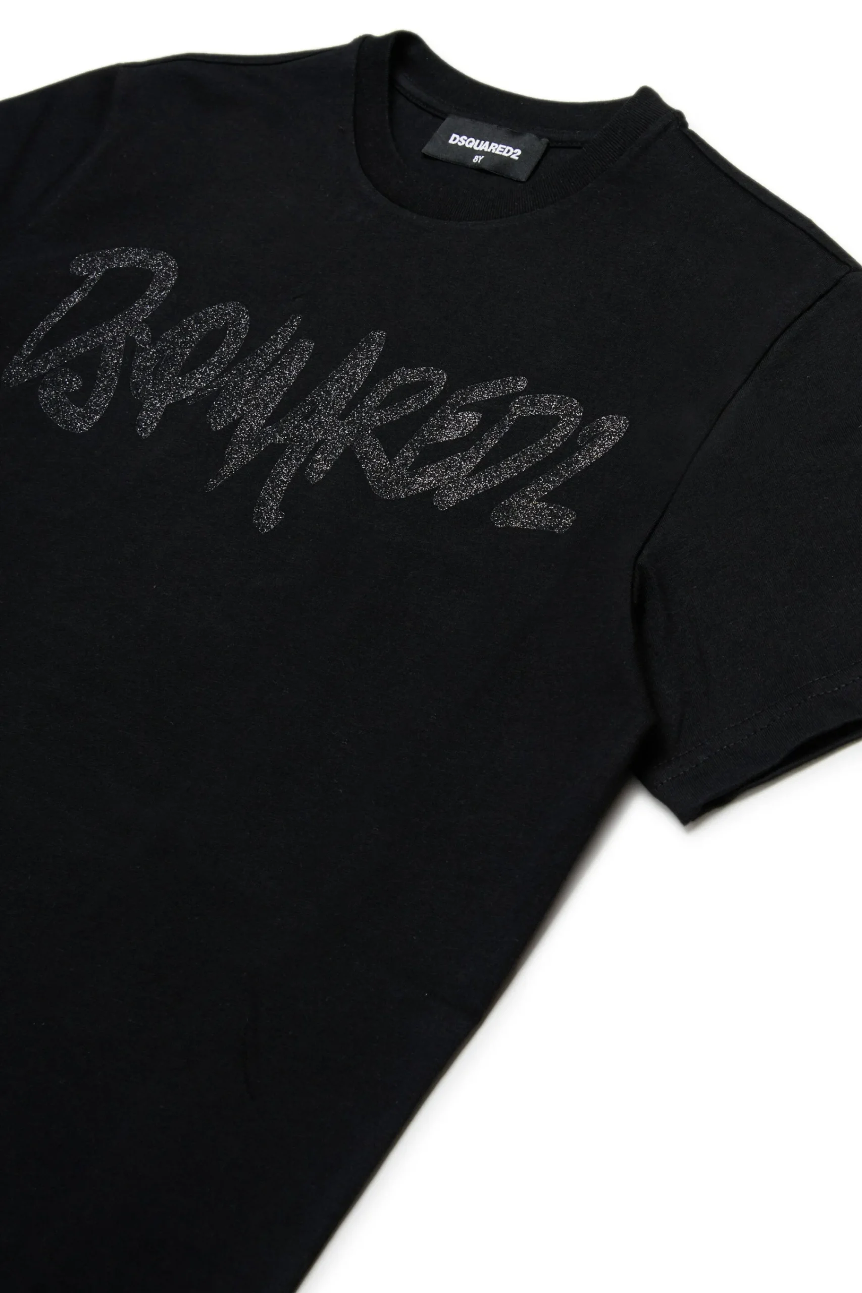 T-Shirts | Logomania>DSQUARED2 Evening T-shirt with glittered logo black