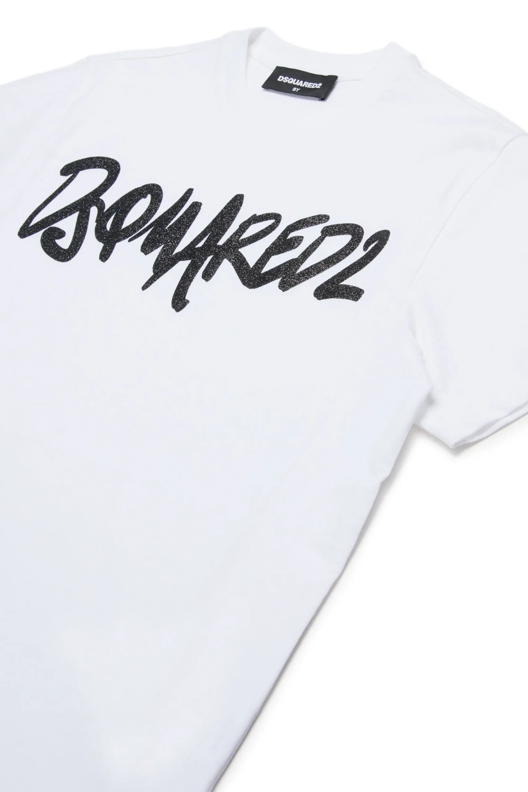 T-Shirts | Logomania>DSQUARED2 Evening T-shirt with glittered logo white