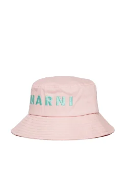 Accessories | Logomania>MARNI Fisherman hat branded with logo light pink