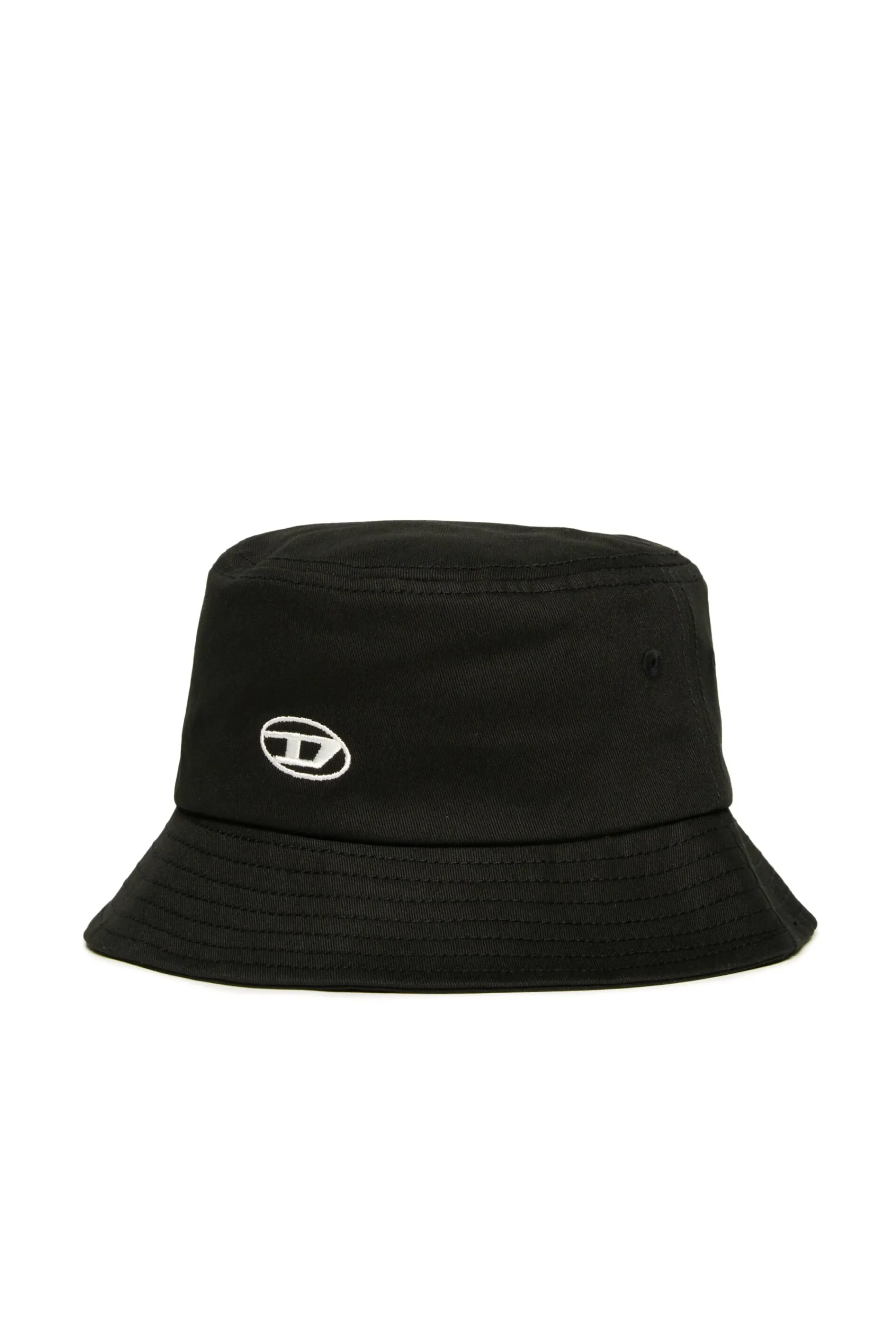 Hats And Caps | Oval D By Diesel>DIESEL Fisherman hat in gabardine branded with Oval D logo black