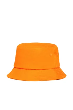 Hats And Caps | Oval D By Diesel>DIESEL Fisherman hat in gabardine branded with Oval D logo bright orange