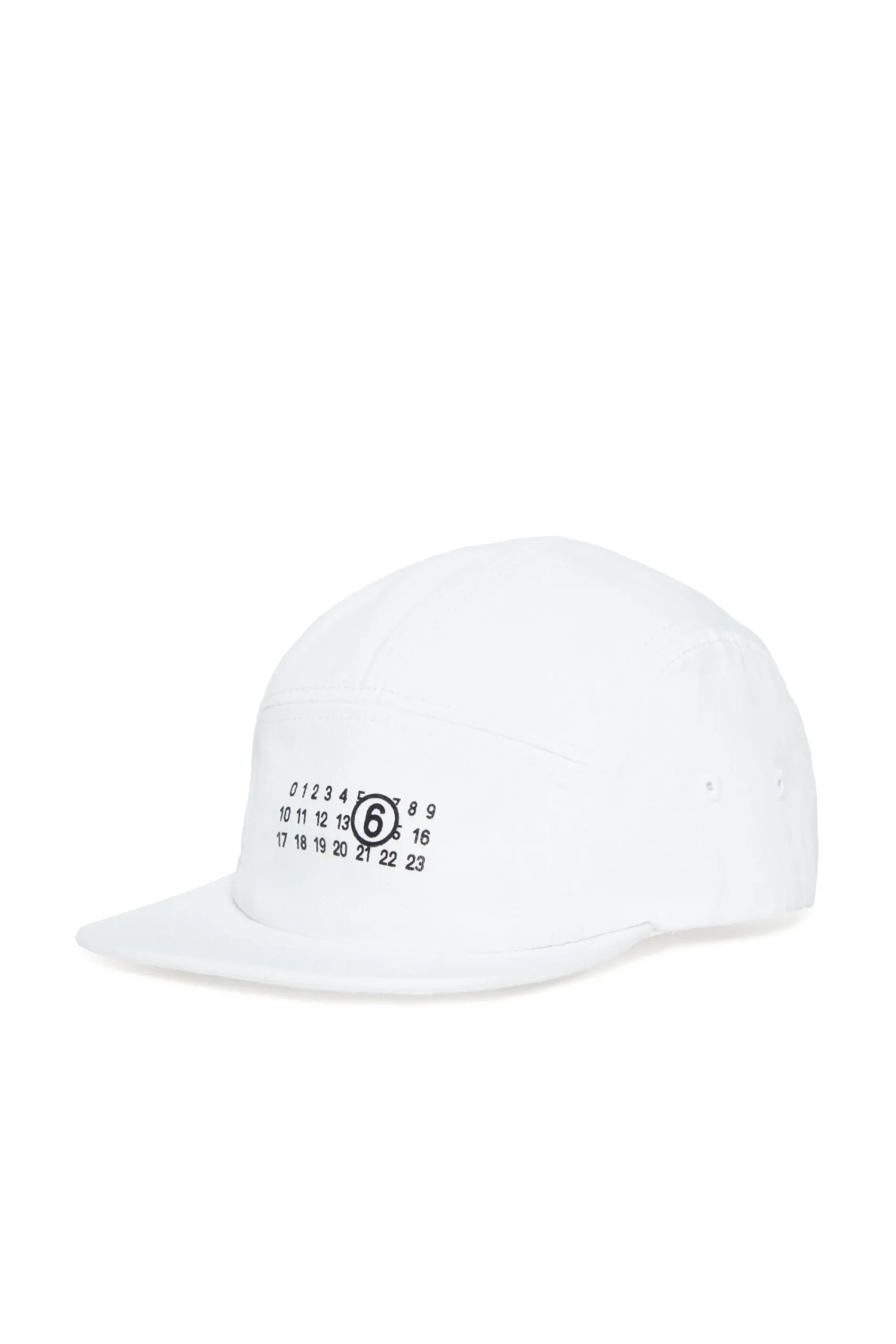 Hats And Caps | Logomania>MM6 MAISON MARGIELA Five-panel hat branded with numeric logo white