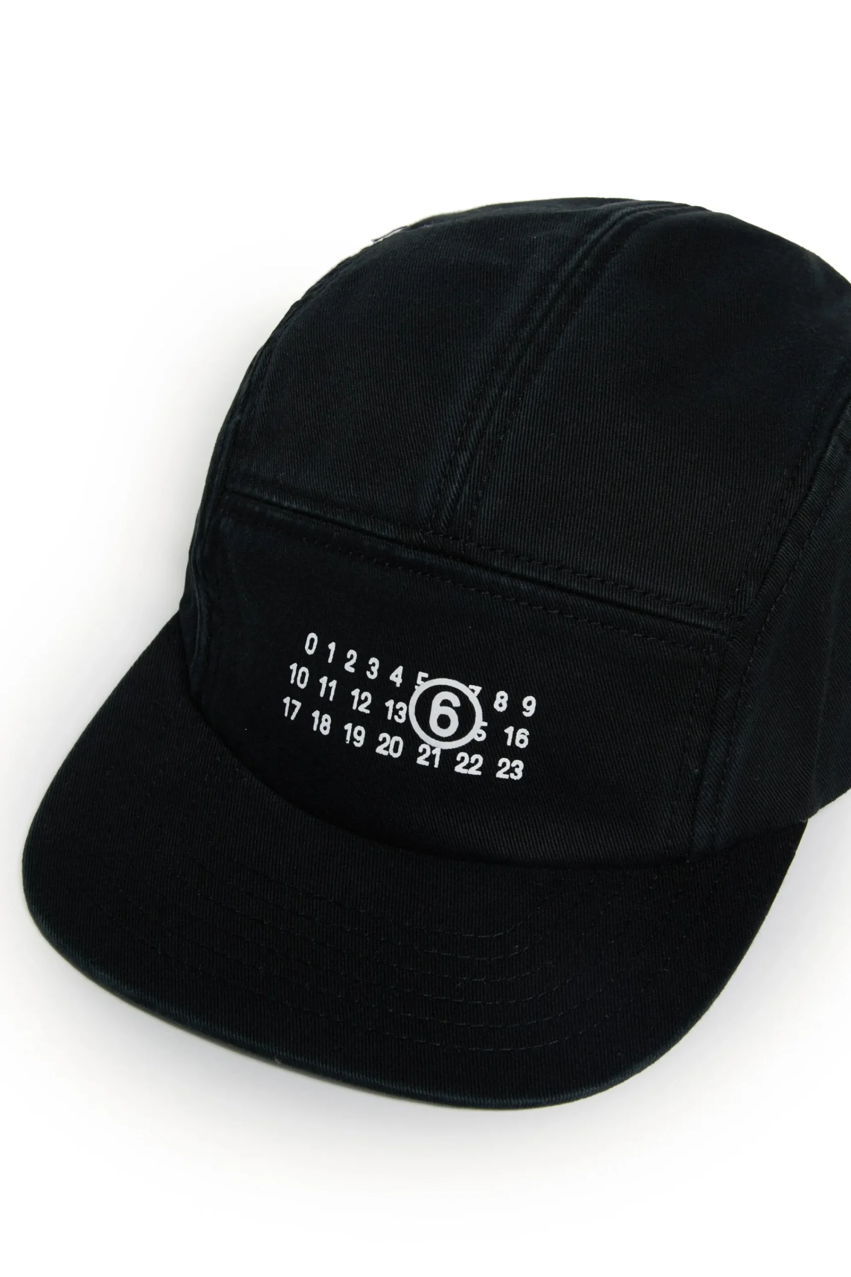 Hats And Caps | Logomania>MM6 MAISON MARGIELA Five-panel hat branded with numeric logo black