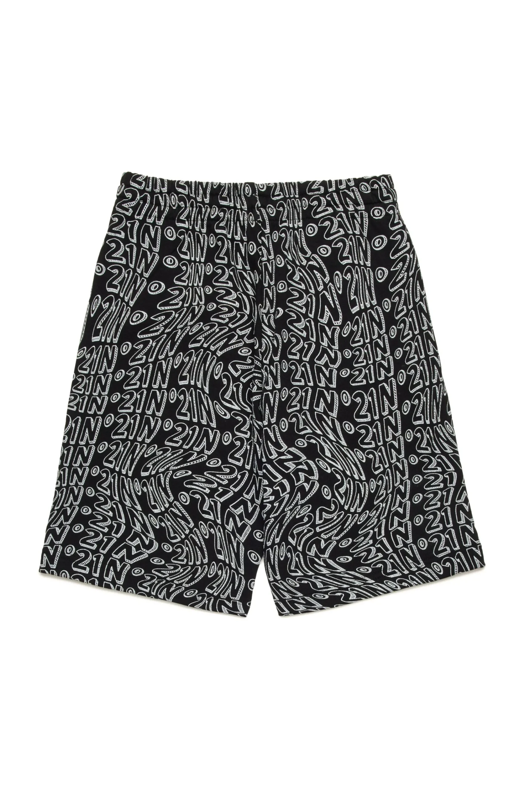 Shorts>N°21 Fleece allover Glitch shorts black
