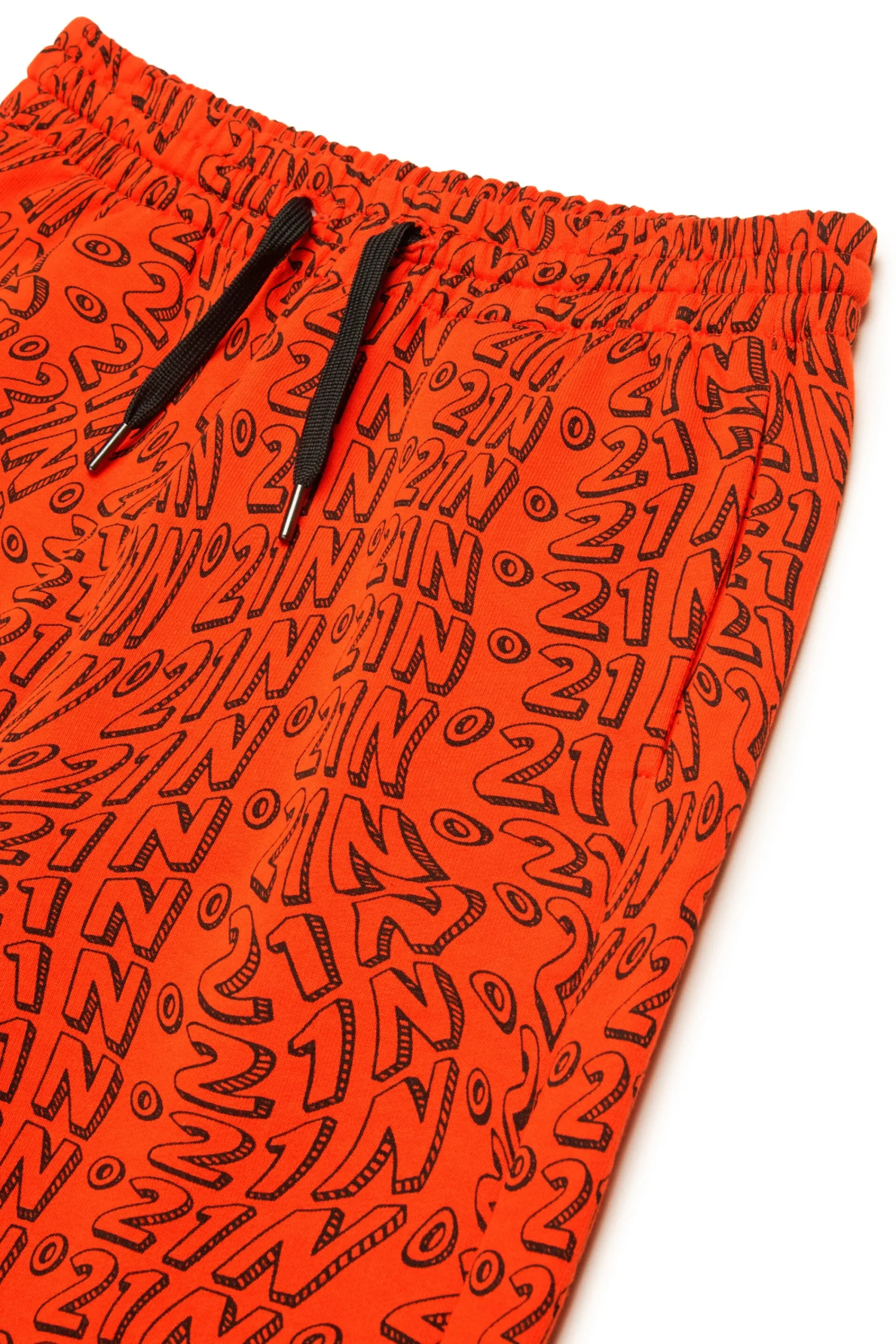Shorts>N°21 Fleece allover Glitch shorts deep orange