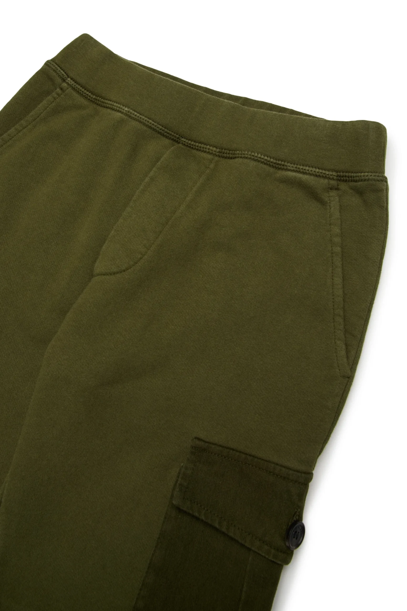 Pants>DSQUARED2 Fleece cargo pants with Maple Leaf dark olive green