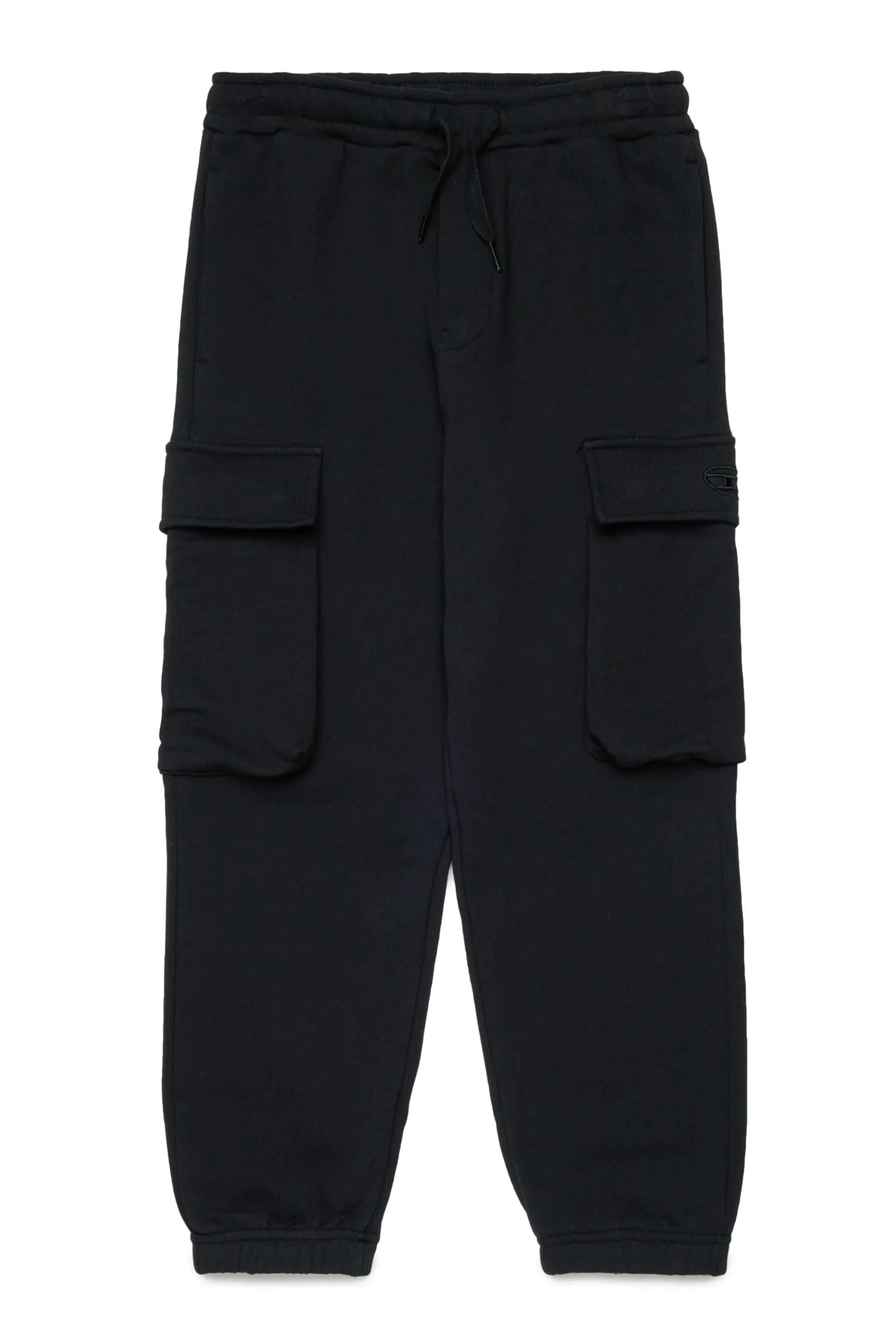Pants>DIESEL Fleece cargo pants with Oval D logo black