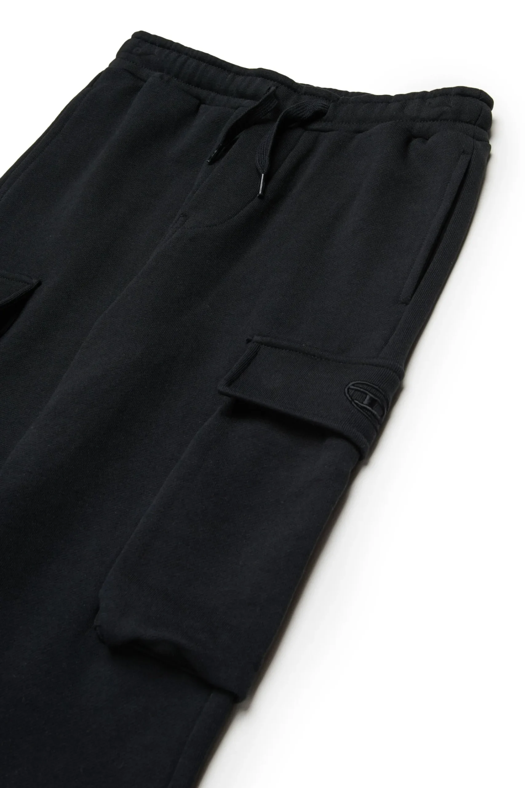 Pants>DIESEL Fleece cargo pants with Oval D logo black