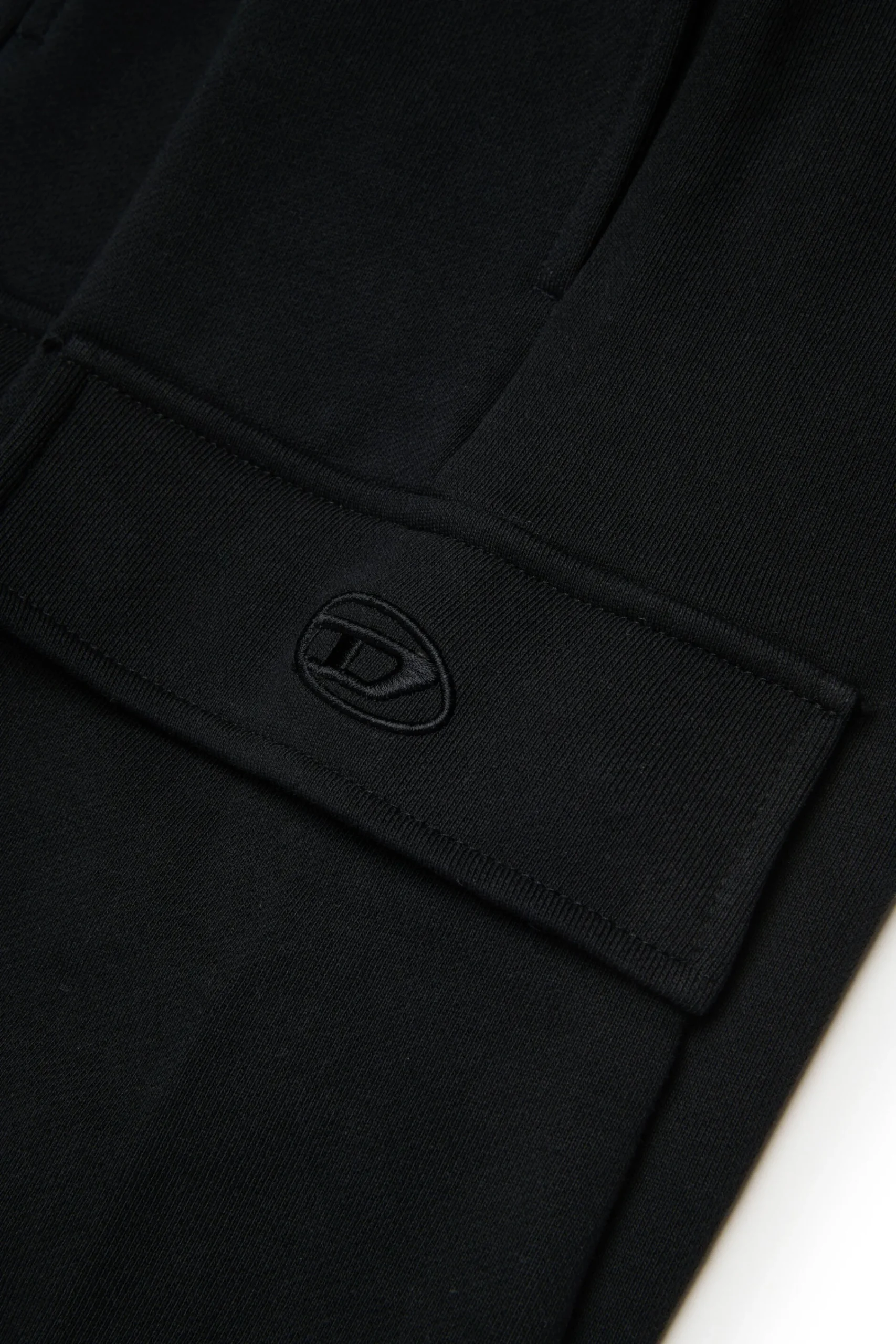 Pants>DIESEL Fleece cargo pants with Oval D logo black