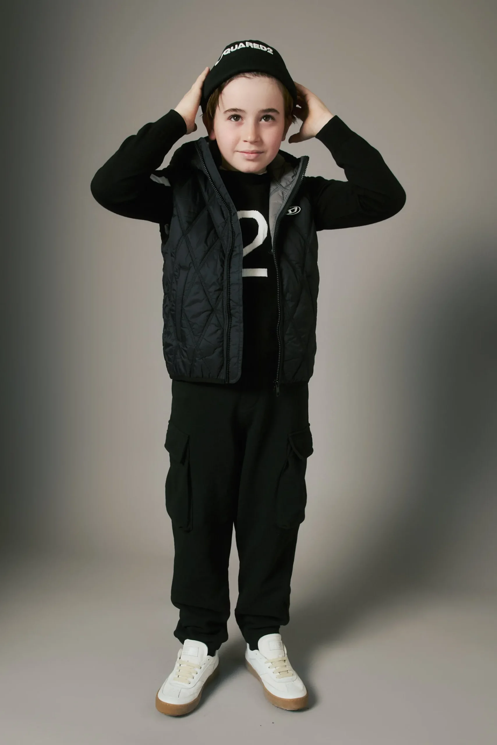 Pants>DIESEL Fleece cargo pants with Oval D logo black
