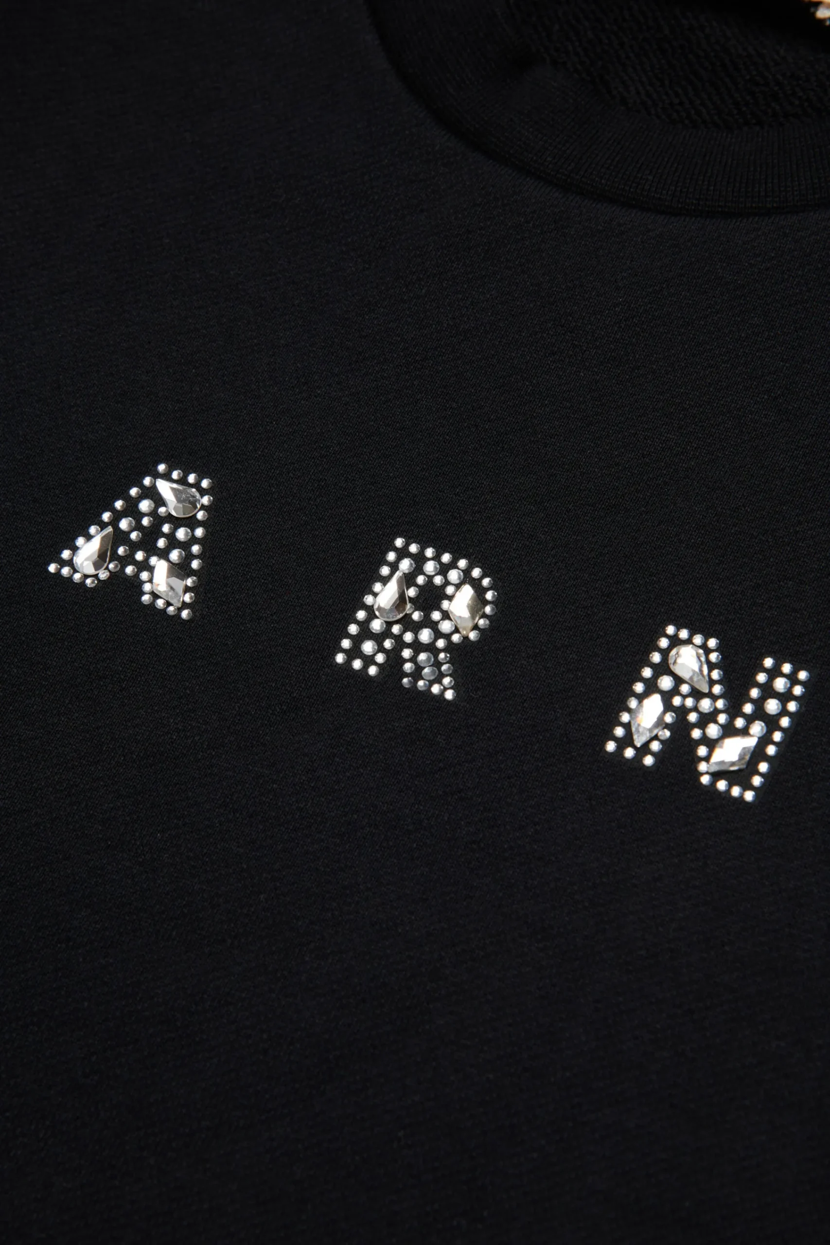 Dresses | Logomania>MARNI Fleece dress branded with Rhinestones black