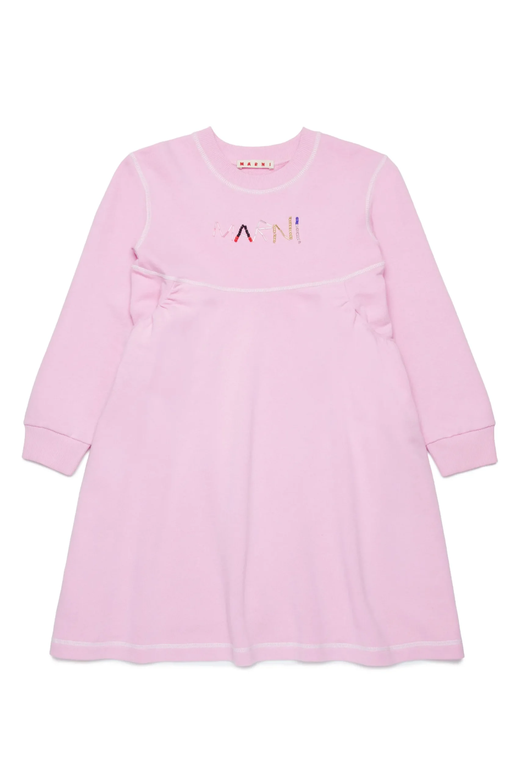 Dresses>MARNI Fleece dress with baguette logo antique lilac pink