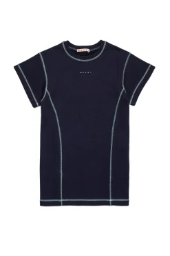 Dresses | Activewear>MARNI Fleece dress with contrasting seams blue navy