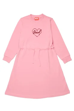 Dresses>DIESEL Fleece dress with Heart print pink