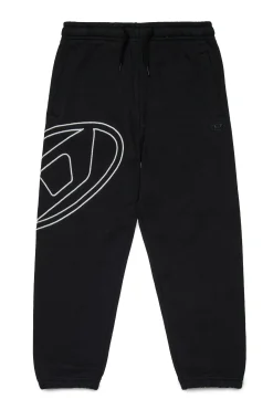 Oval D By Diesel | Oval D By Diesel>DIESEL Fleece jogger pants with maxi Oval D logo black