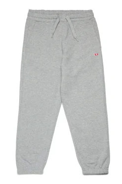 Pants | Activewear>DIESEL Fleece jogger pants with patch grey melange