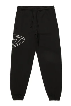 Pants>DIESEL Fleece jogger pants with Oval D logo black