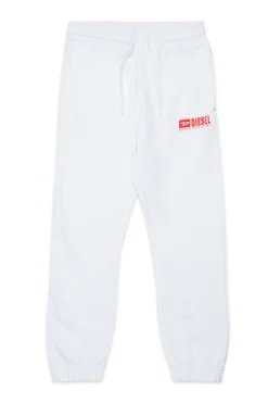Activewear | Activewear>DIESEL Fleece jogger pants with degradé logo white