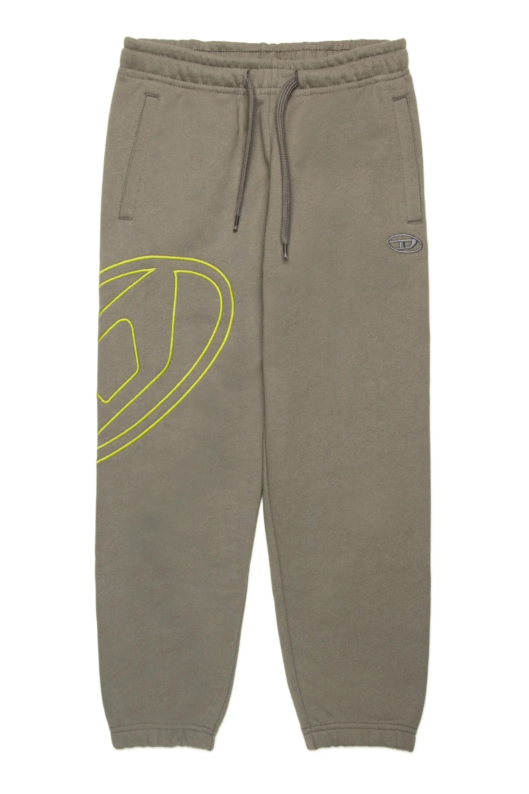 Oval D By Diesel | Oval D By Diesel>DIESEL Fleece jogger pants with maxi Oval D logo dark grey