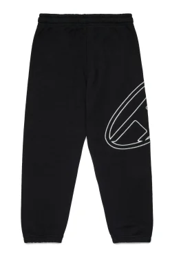 Oval D By Diesel | Oval D By Diesel>DIESEL Fleece jogger pants with maxi Oval D logo black