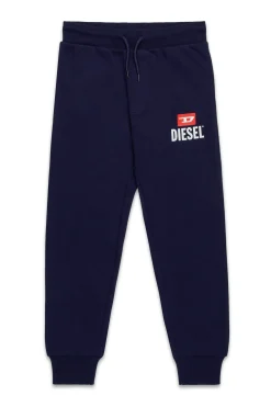 Pants | Pants>DIESEL Fleece jogger trousers with D logo blue peacoat