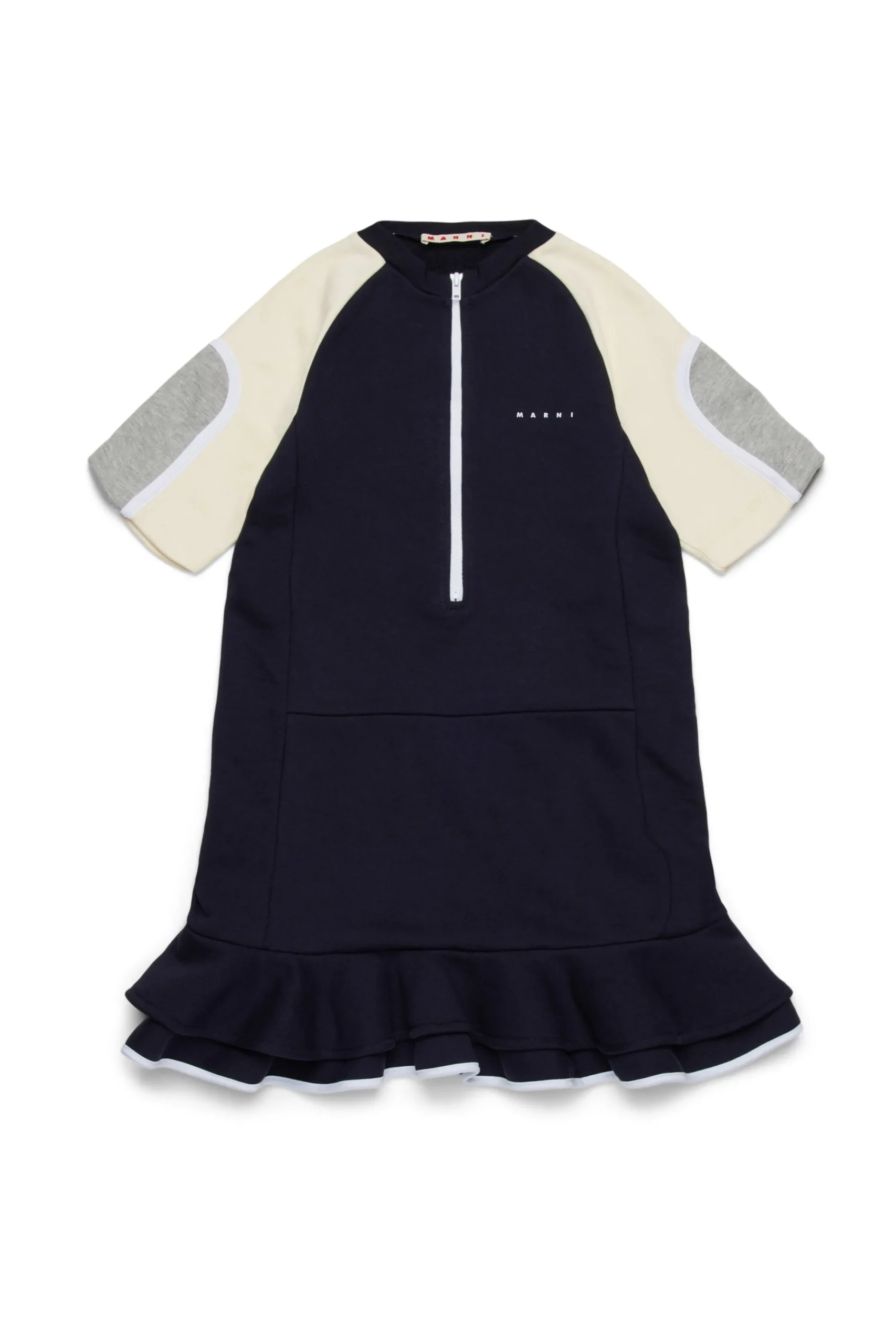 Dresses | Activewear>MARNI Fleece mini dress with colorblock details blue navy