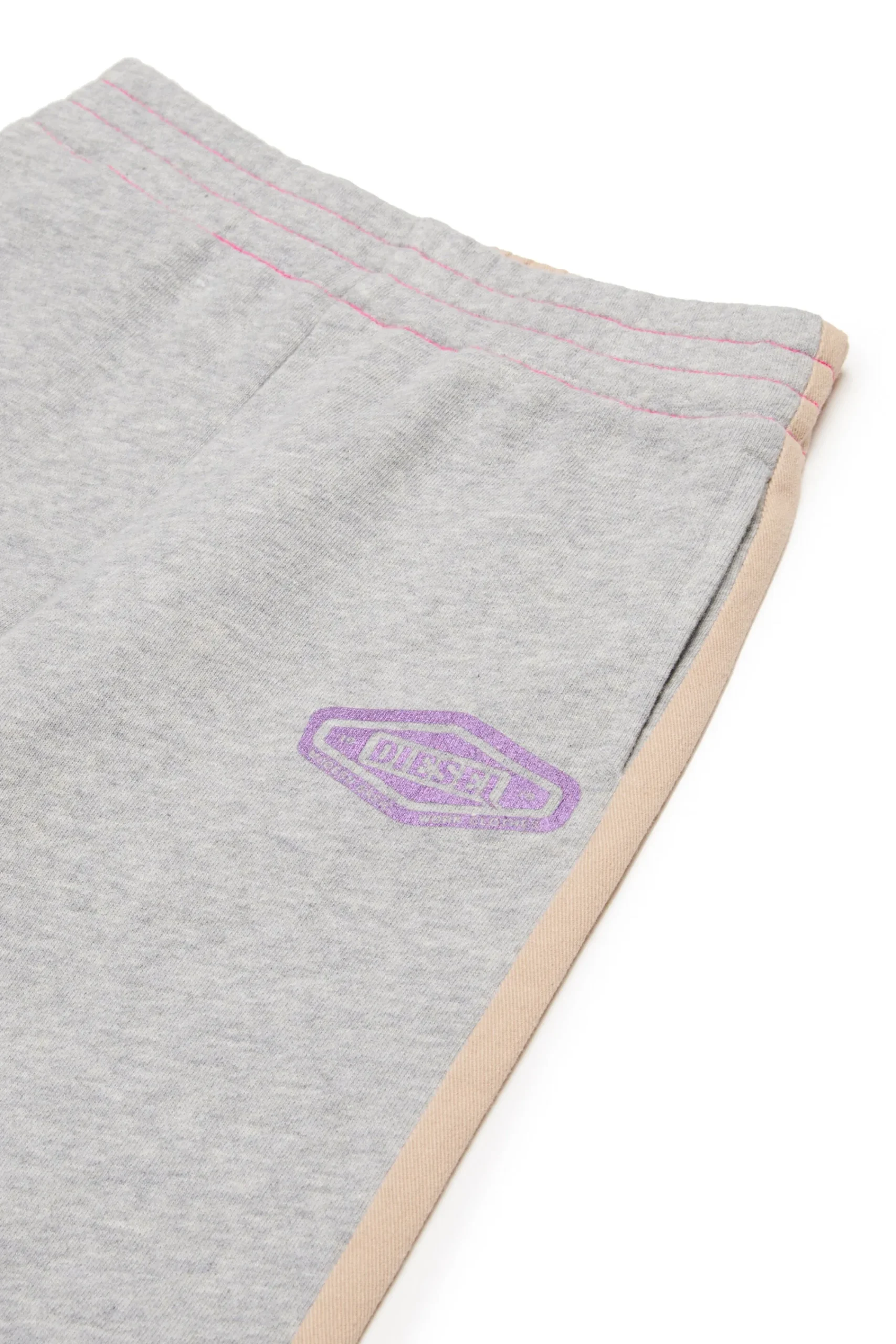 Activewear | Activewear>DIESEL Fleece pants with colorblock inserts grey melange