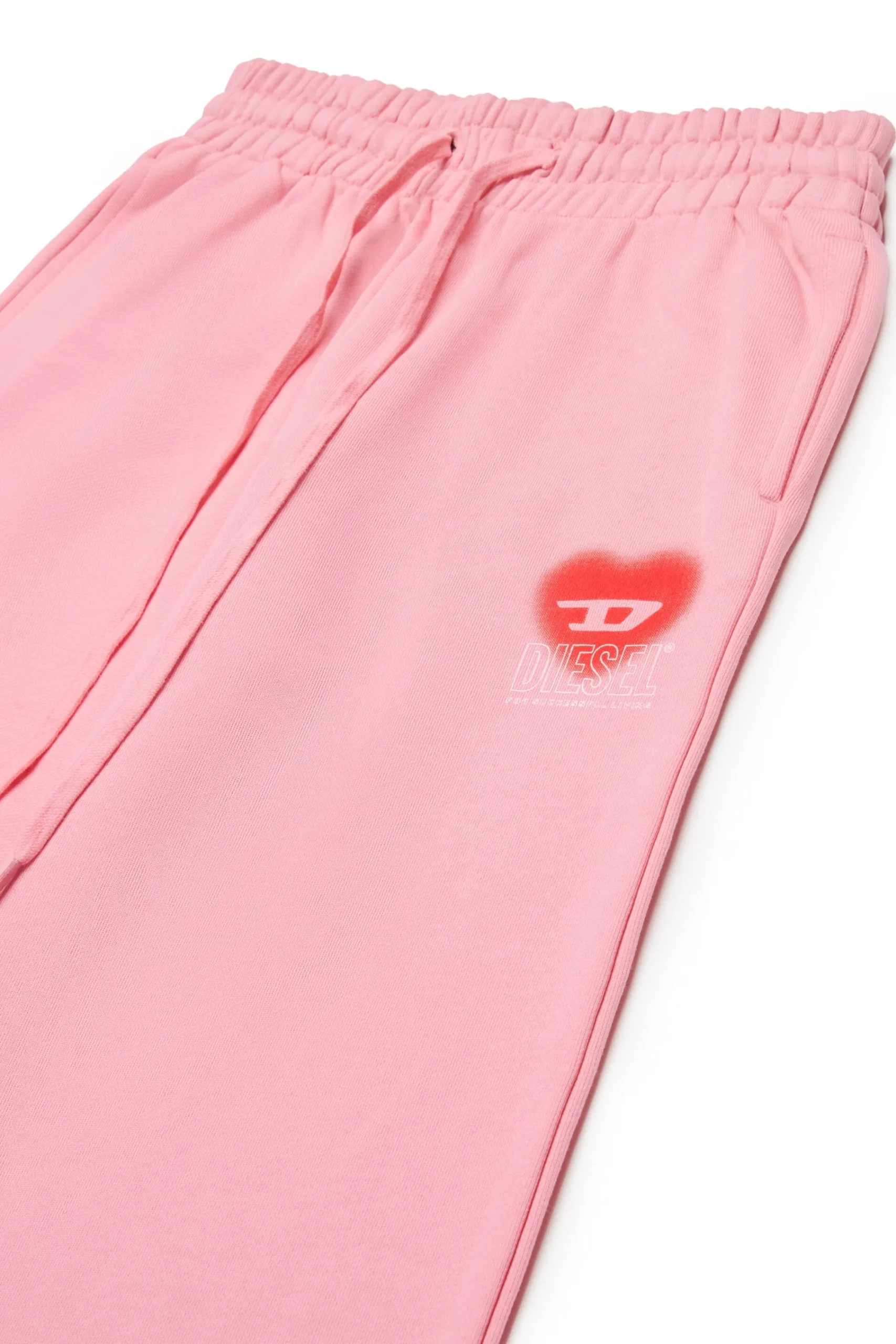 Pants>DIESEL Fleece pants with heart graphics pink