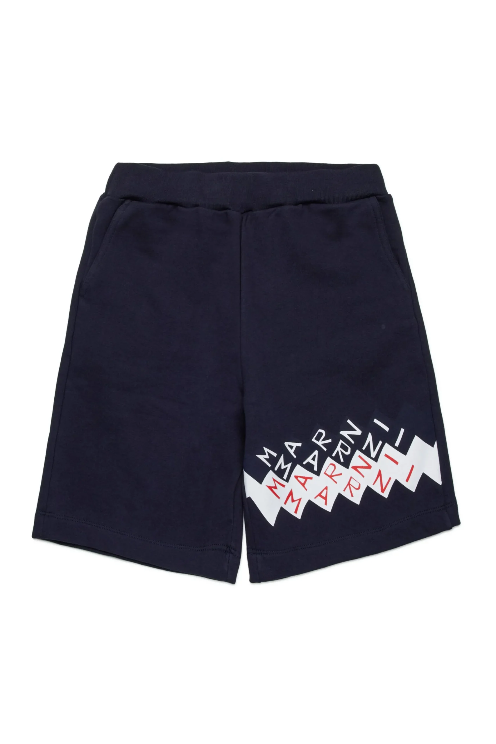 Shorts | Shorts>MARNI Fleece shorts branded Promenade blue navy