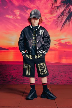 Activewear | Activewear>DIESEL Fleece shorts with college graphics black