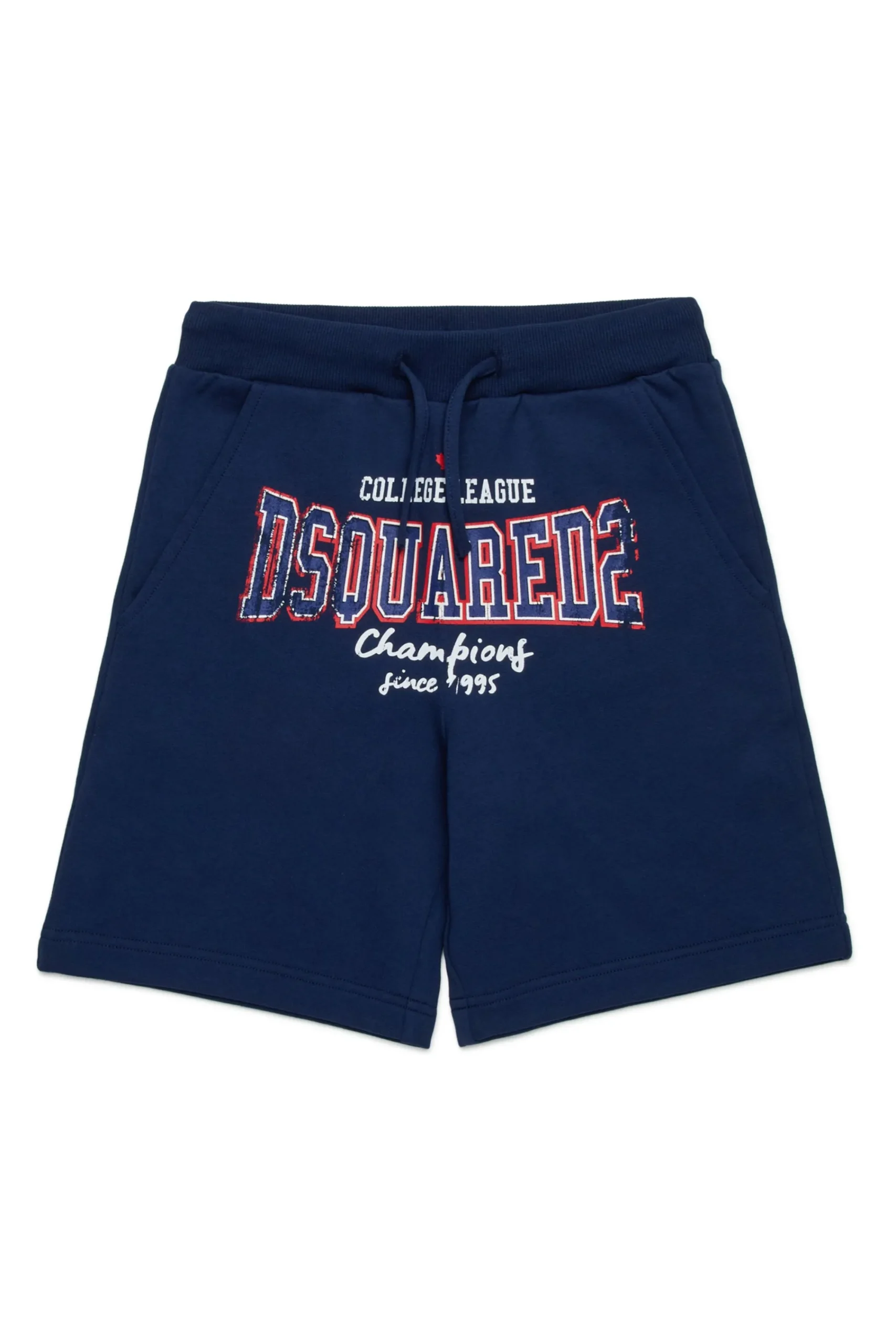 Shorts | Activewear>DSQUARED2 Fleece shorts with college print dark blue