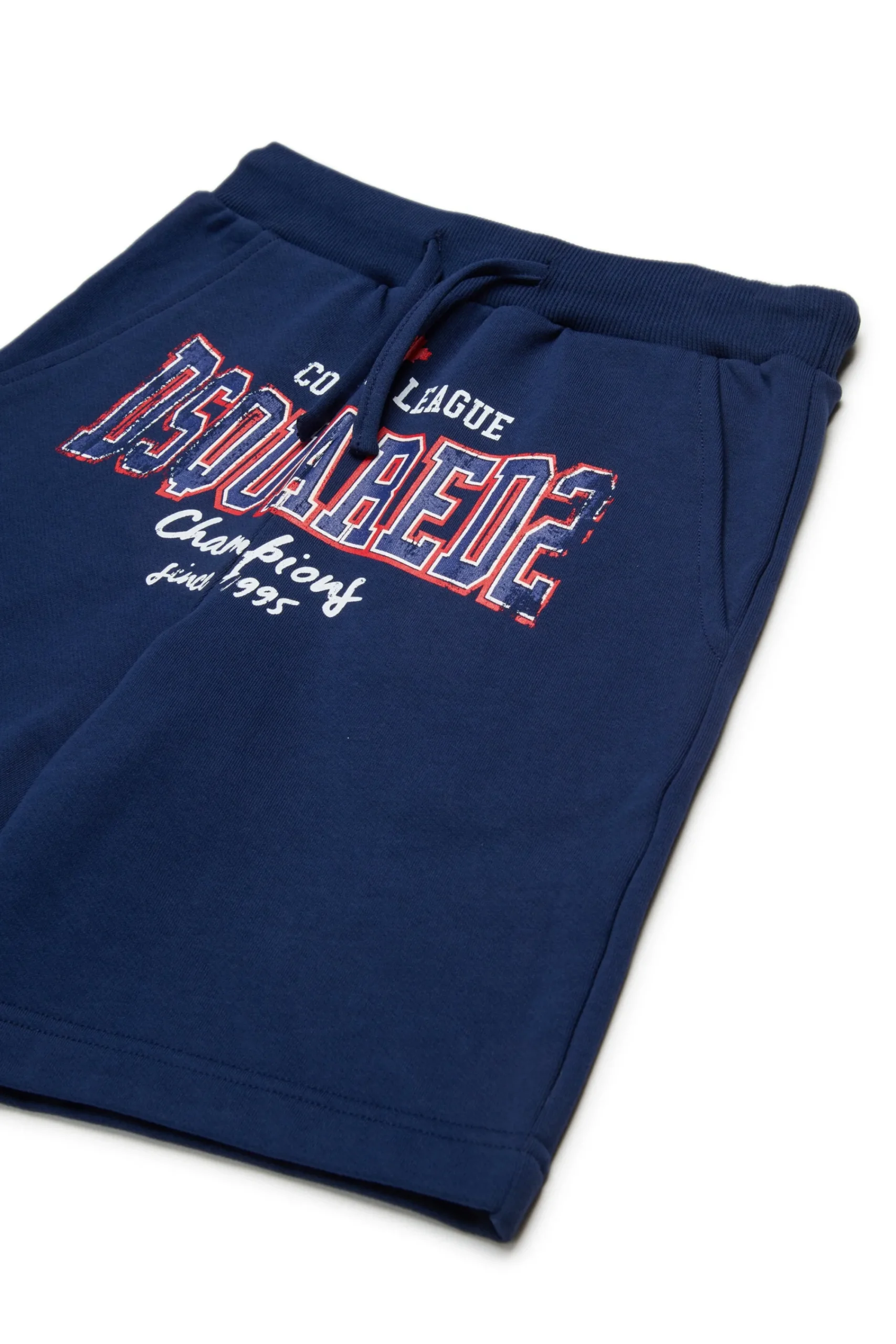 Shorts | Activewear>DSQUARED2 Fleece shorts with college print dark blue