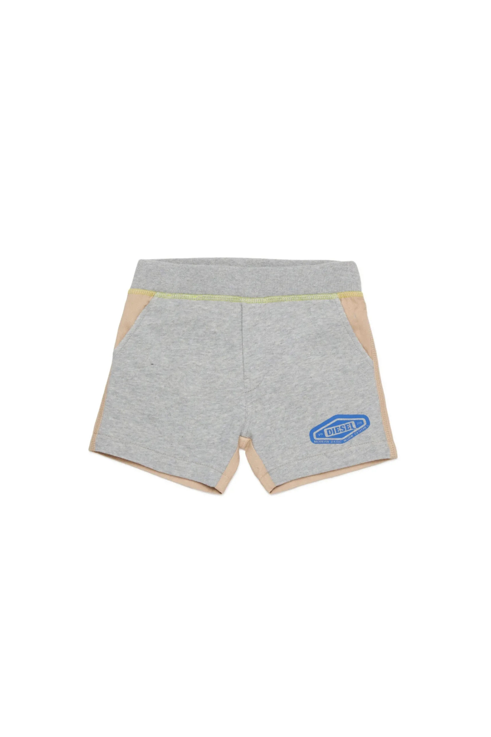 Activewear | Activewear>DIESEL Fleece shorts with colorblock inserts grey melange