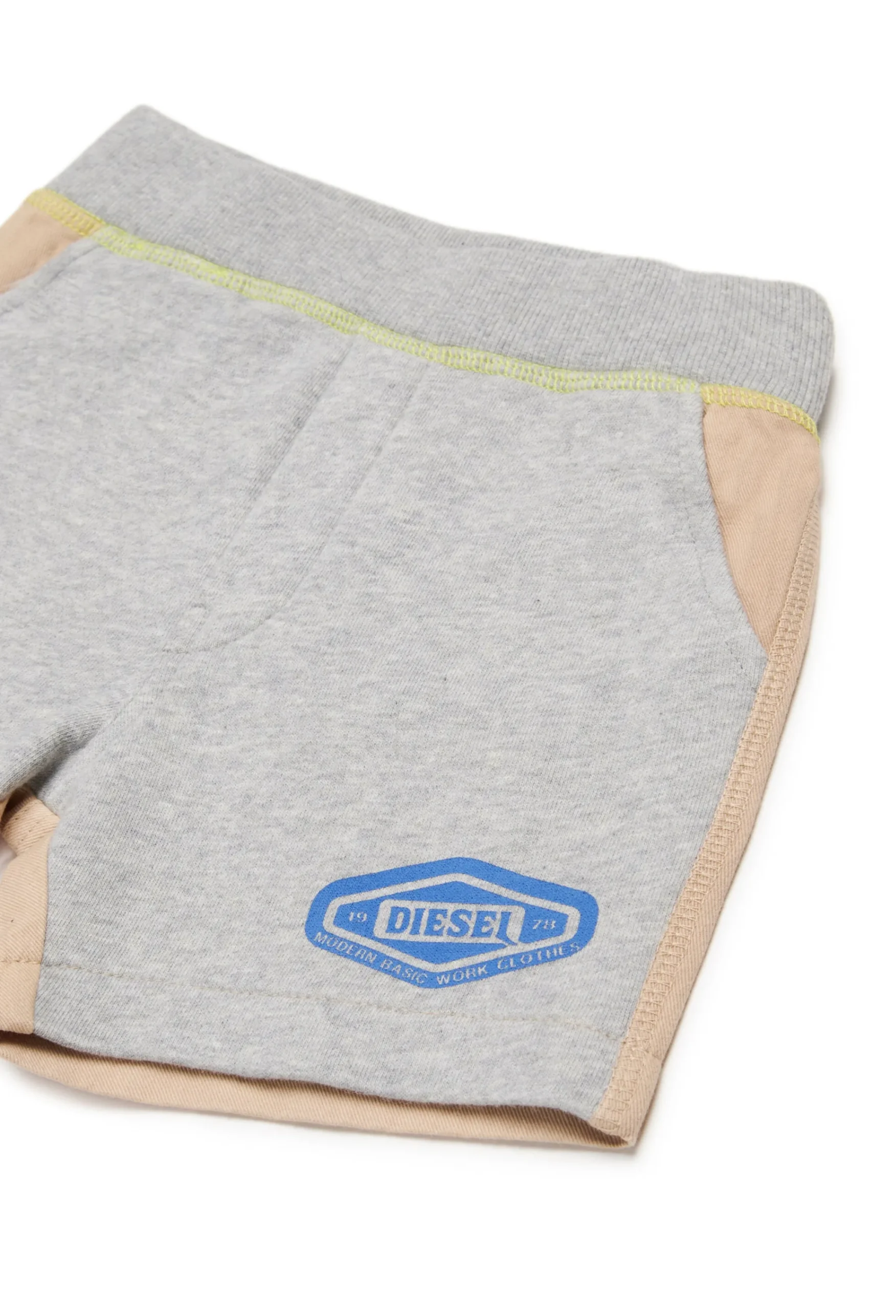 Activewear | Activewear>DIESEL Fleece shorts with colorblock inserts grey melange