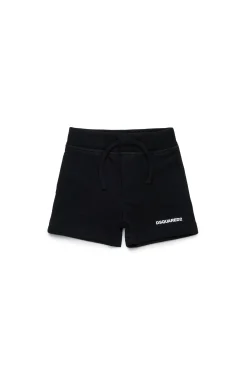 Activewear | Activewear>DSQUARED2 Fleece shorts with logo black