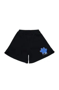 Shorts | Activewear>MM6 MAISON MARGIELA Fleece shorts with Happy Star graphics black