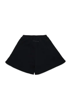 Shorts | Activewear>MM6 MAISON MARGIELA Fleece shorts with Happy Star graphics black
