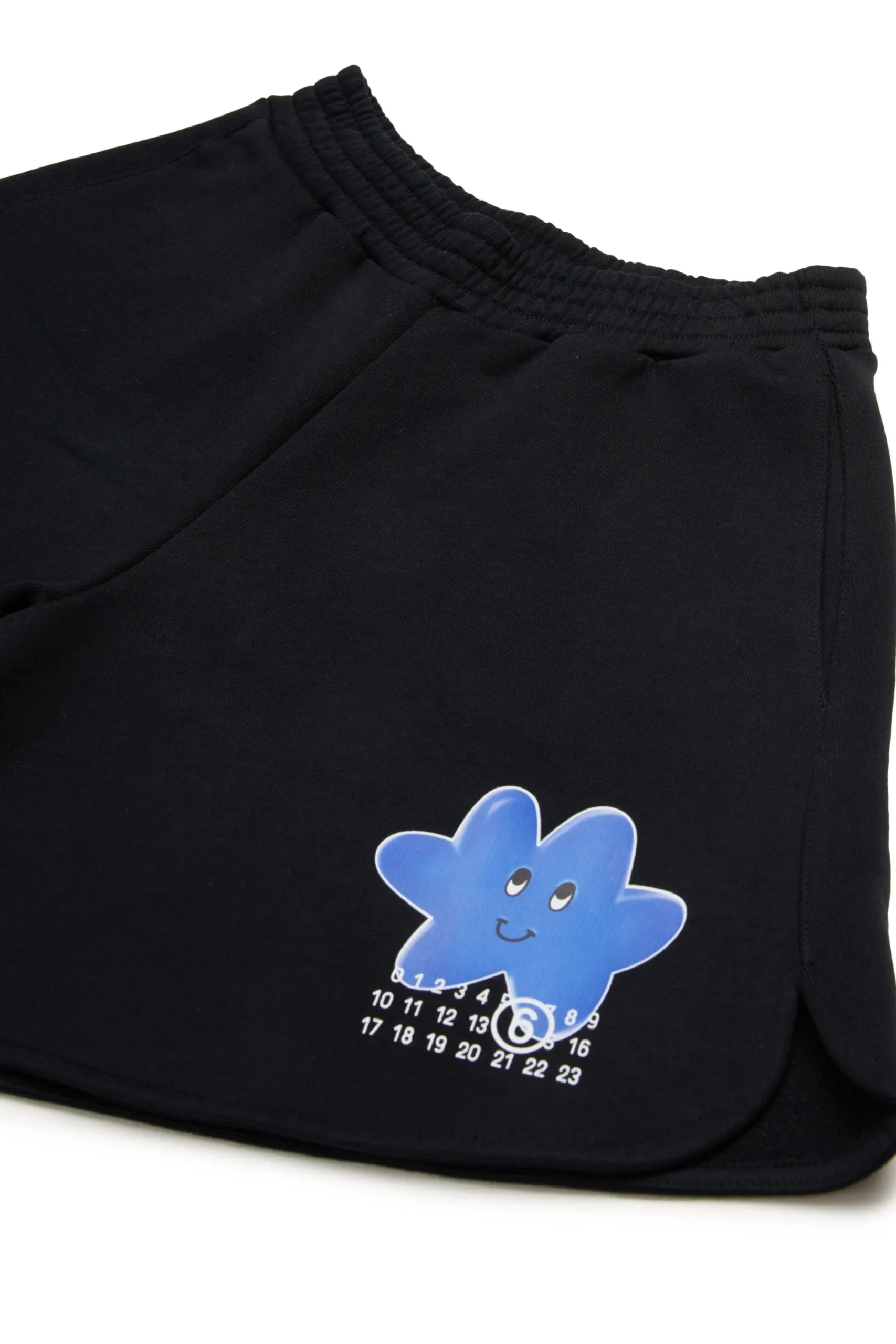 Shorts | Activewear>MM6 MAISON MARGIELA Fleece shorts with Happy Star graphics black