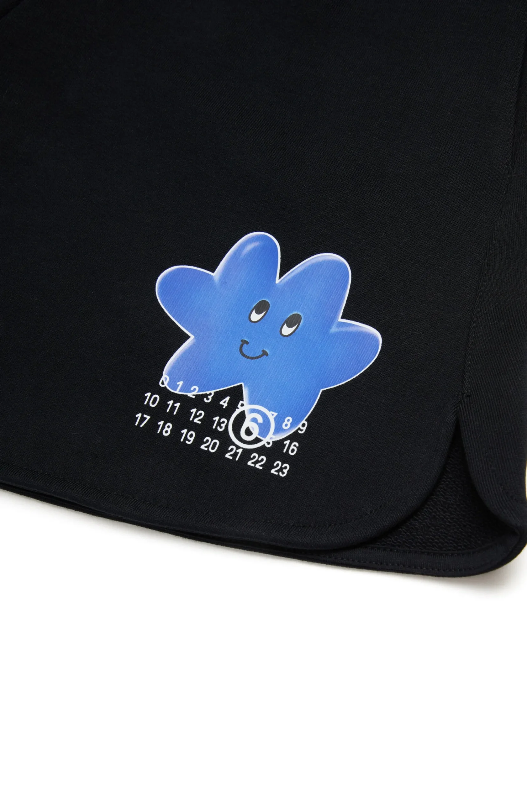 Shorts | Activewear>MM6 MAISON MARGIELA Fleece shorts with Happy Star graphics black