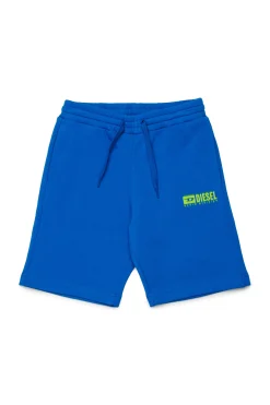 Activewear | Activewear>DIESEL Fleece shorts with logo bright bluette